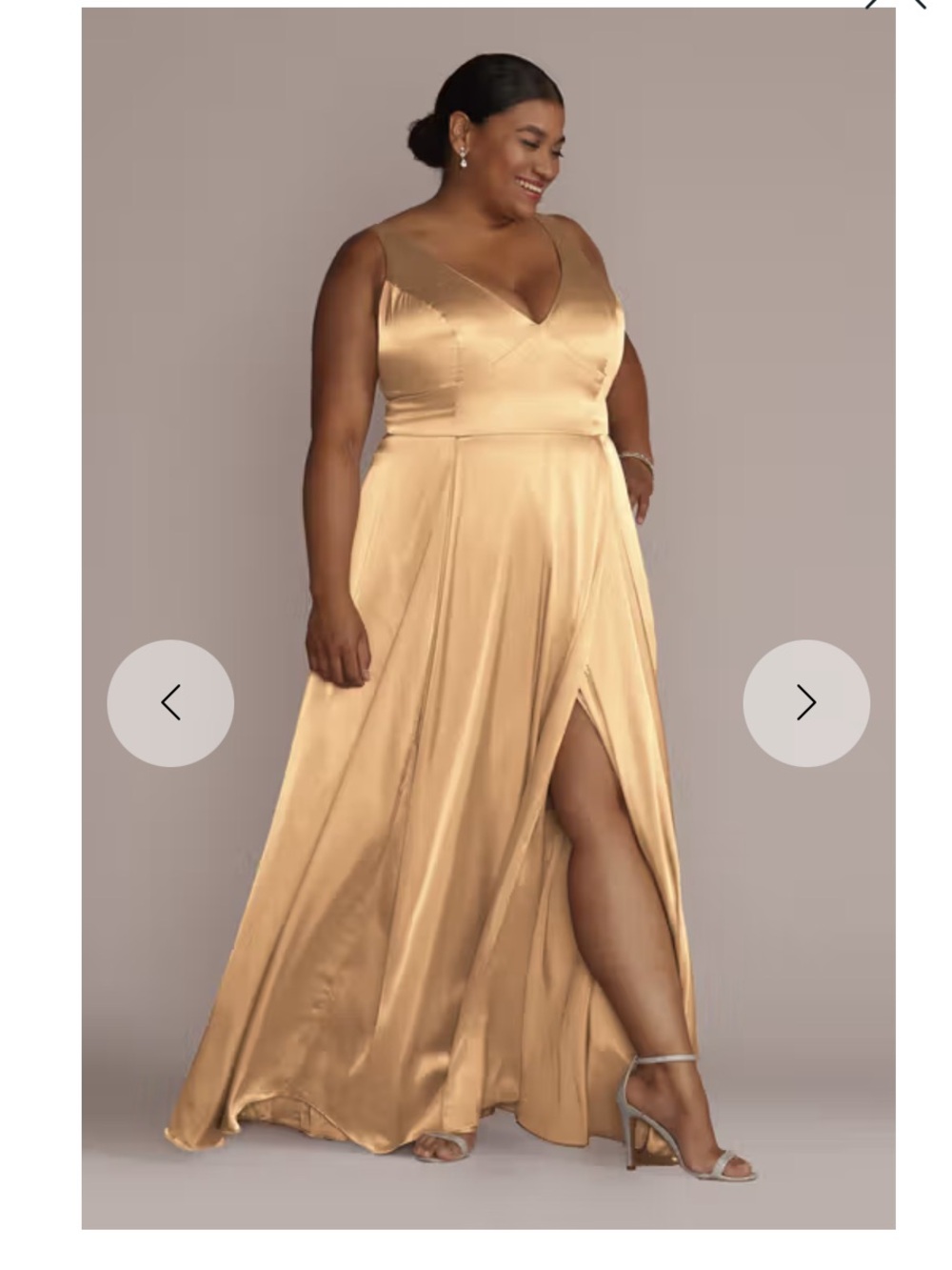 GALINA SIGNATURE Charmeuse Tank V-Neck Dress with Slit